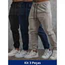 Kit com 3 Calças Jogger Tactel Void com Elastano